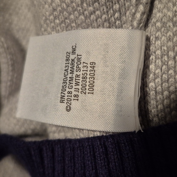 Janie and Jack boys 2T pullover sweater gray, green blue, yellow white stripe - Picture 6 of 6